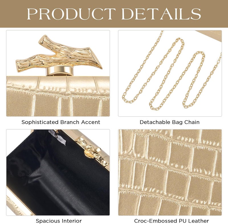 CHUNLI Clutch Purses for Women Evening/Wedding Chic Woven Bag Formal PU Leather Purse Designer Handbags for Women - Image 4